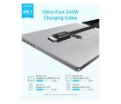 Zolo USB tip-C kabl M/M 1.8m, za Apple, super brzo punjenje 240W/480Mbps, pleteni, crni _small_3