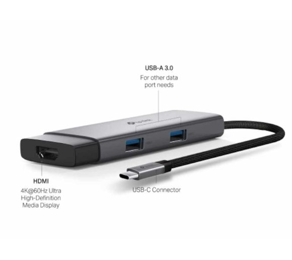 TP-Link - Hub TP-LINK UH5020C USB Type-C 5-Port Hub/1*HDMI 4K@60Hz/1*PD 100W/1*USB Type-C 5Gbps 2*USB Type-A 5_3