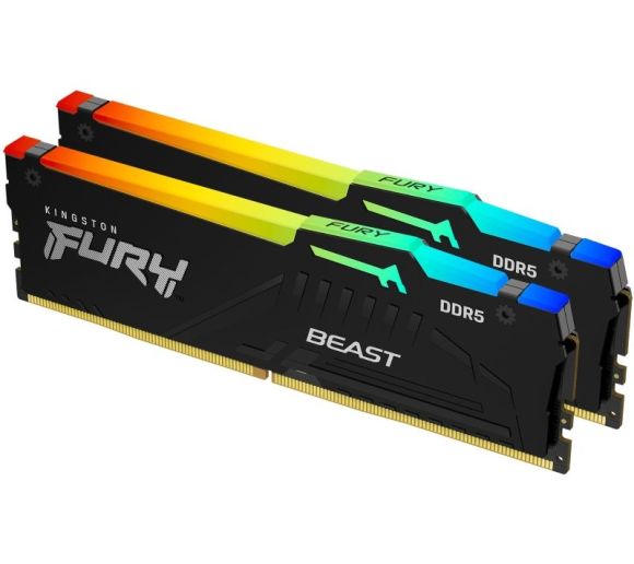Kingston - DIMM DDR5 128GB (2x64GB kit) 5600MT/s KF556C40BBAK2-128 FURY Beast Black RGB EXPO _1