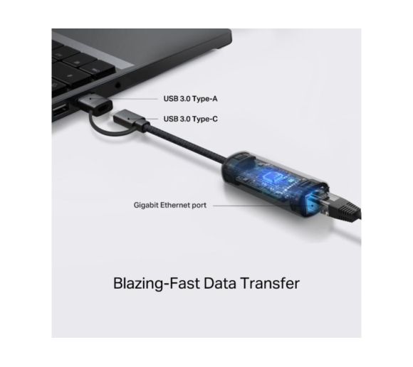 TP-Link - Adapter TP-LINK UE310C USB-C /USB-A-> RJ45 Gigabit Ethernet Network_2
