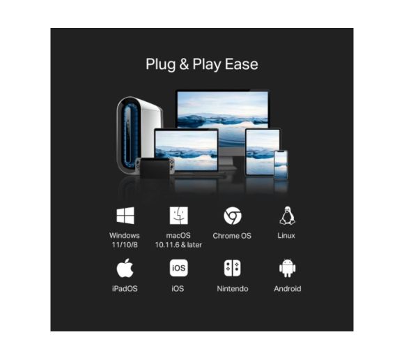 TP-Link - Adapter TP-LINK UE310C USB-C /USB-A-> RJ45 Gigabit Ethernet Network_3