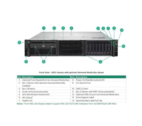 HP - HPE DL380 Gen11 24C 4516Y+ 2.2GHz  64GB 24SFF MR408i-o 4x1Gb 2x 480GB SSD 2x1000W  2U Rack 3Y_1