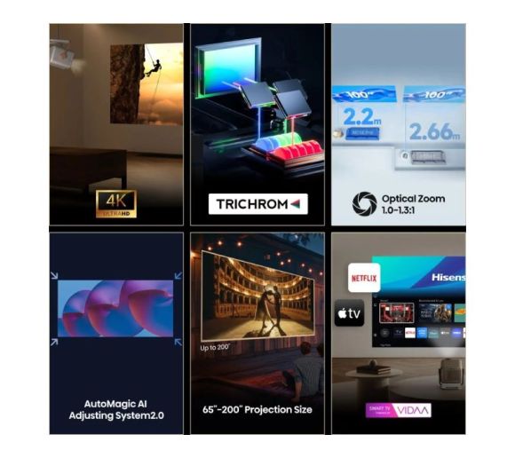 HISENSE - M2SE PRO smart Laser 4K PRO-UHD 1.150 ANSI lumena 1000:1 WiFi VIDAA U9 projektor _6