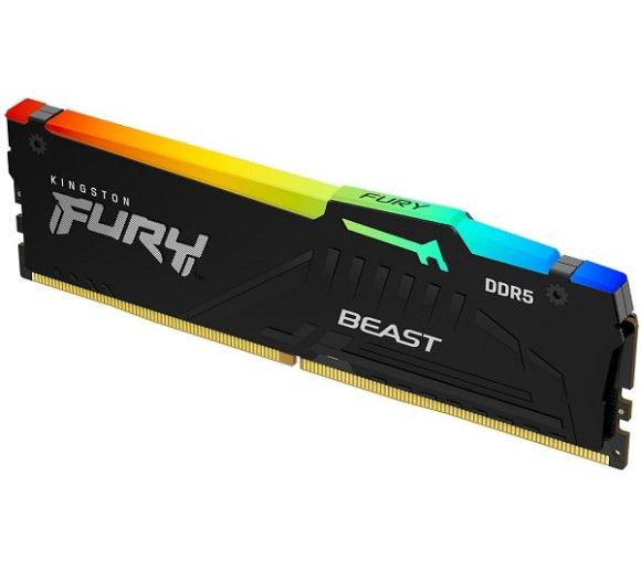 Kingston - DDR5 32GB 5200MT/s [FURY BEAST RGB], Non-ECC UDIMM, CL40 1.25V, 288-Pin 1Rx8, Black, w/RGB Heatsink, XMP & EXPO_0