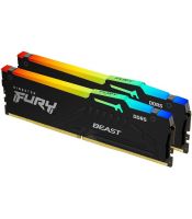 Kingston - DDR5 64GB (2x32GB) 6000MT/s [FURY BEAST RGB], Non-ECC UDIMM, CL36 1.35V, 288-Pin 2Rx8, Black, Memory Kit, w/RGB Heatsink, XMP & EXPO
