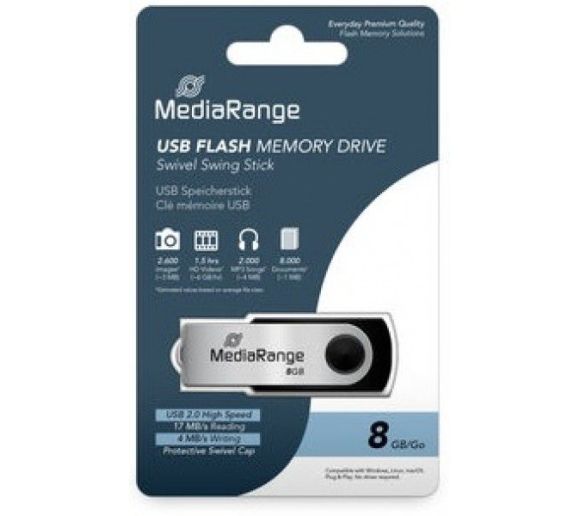 MediaRange - MediaRange 8GB USB Flash Drive MR908 | Flexy Swivel Dizajn |_0