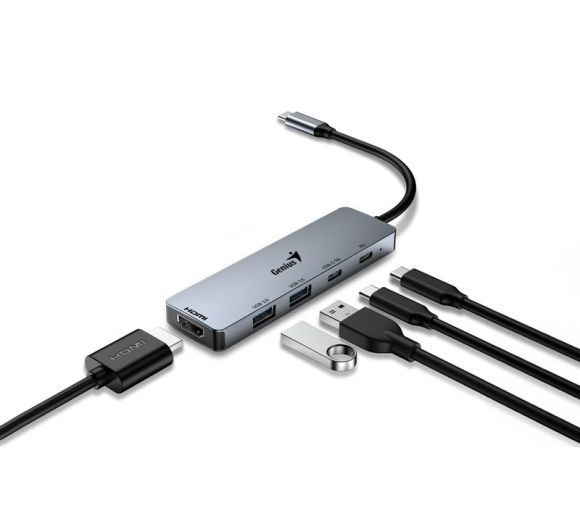 Genius - UH-500 5-in-1 USB Hub srebrni _0