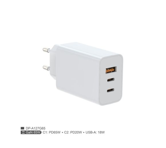Zidni punjac FULMOVA GAN PD/65W/bela sa USB-C kablom_1