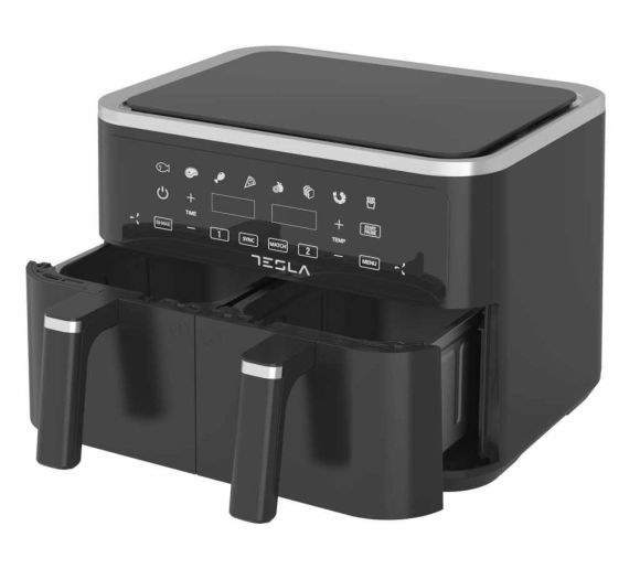 Tesla - Air Fryer TESLA AF900BSD 2400W/4.5L+4.5L/digital panel/crna-inox_4