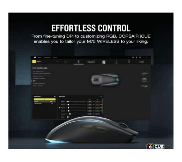Corsair - Miš CORSAIR M75 bežicni/CH-931D010-EU/RGB/gaming/crna_7