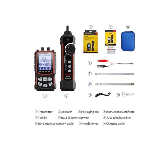 NOYAFA - Noyafa NF-918S multifunkcijski optički metar OPM & VFL za 6 talasnih dužina, tragač kablova, PoE tester, raspored pinova_1