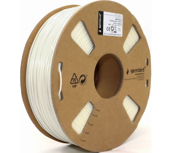 Gembird - 3DP-ASA1.75-01-W Gembird ASA filament, 1.75 mm, 1 kg White_0