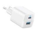 323 33W USB-C zidni punjač 2-porta (USB-A i USB-C), beli _small_0