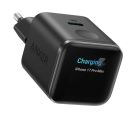 Nano 45W putni zidni punjač sa ekranom, USB-C port, crni _small_1