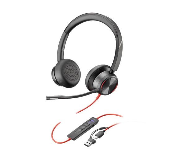 HP - Slušalice HP Poly Blackwire 8225 Stereo MS Teams Cert USB-C Headset +USB-C/A Adapter/8X225AA/crna_0